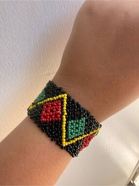 Handcrafted Rasta Colors Beaded Bracelet 🇯🇲